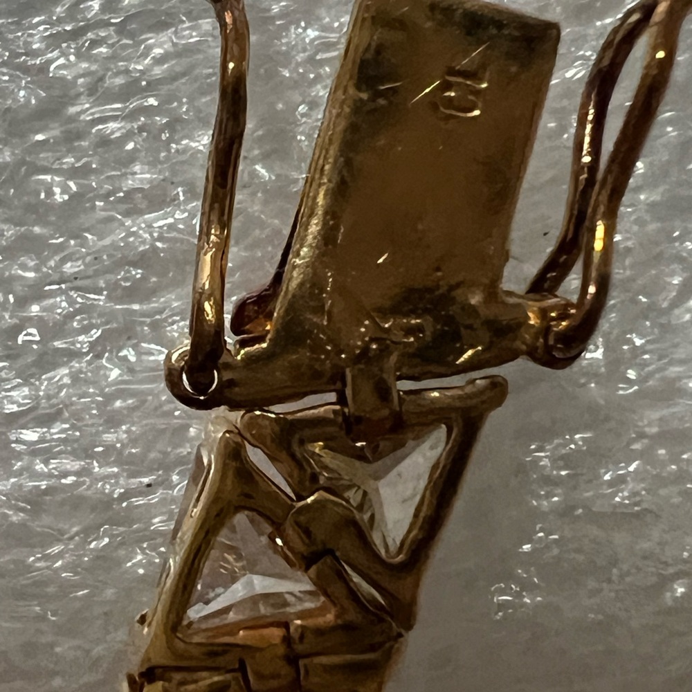 Suzanne Somers gold over stirring Silver 925 stamped CZ tennis bracelet NIB - Picture 5 of 16